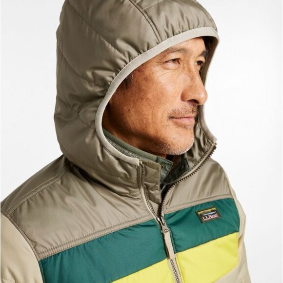 LL Bean Mountain Classic Hooded Puffer Jacket Colorblock Mens Sz: Medium NWT - Picture 2 of 10
